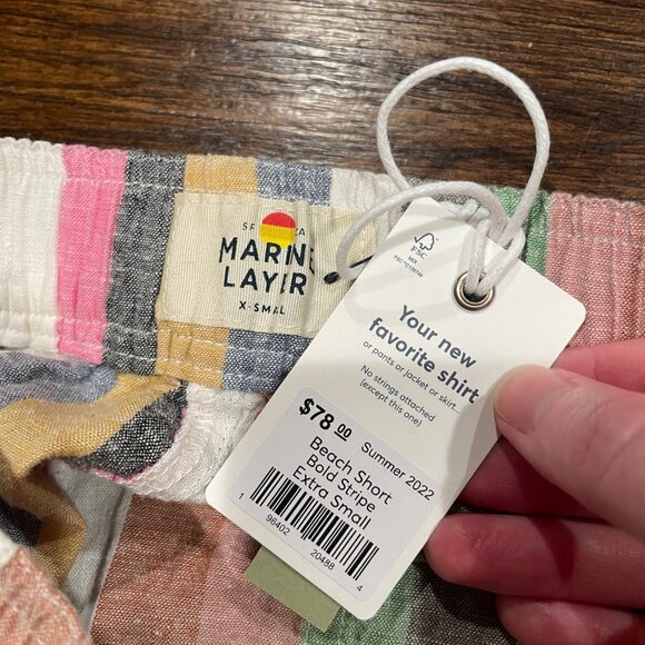 Marine Layer Multicolor Striped High Waist Shorts - Picture 3 of 8